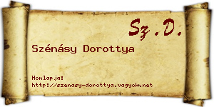 Szénásy Dorottya névjegykártya